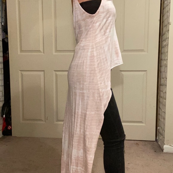 Hi-lo lilac and white tie dye tank - Picture 3 of 3